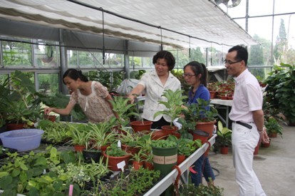 小導遊們帶領校領導參觀植物園